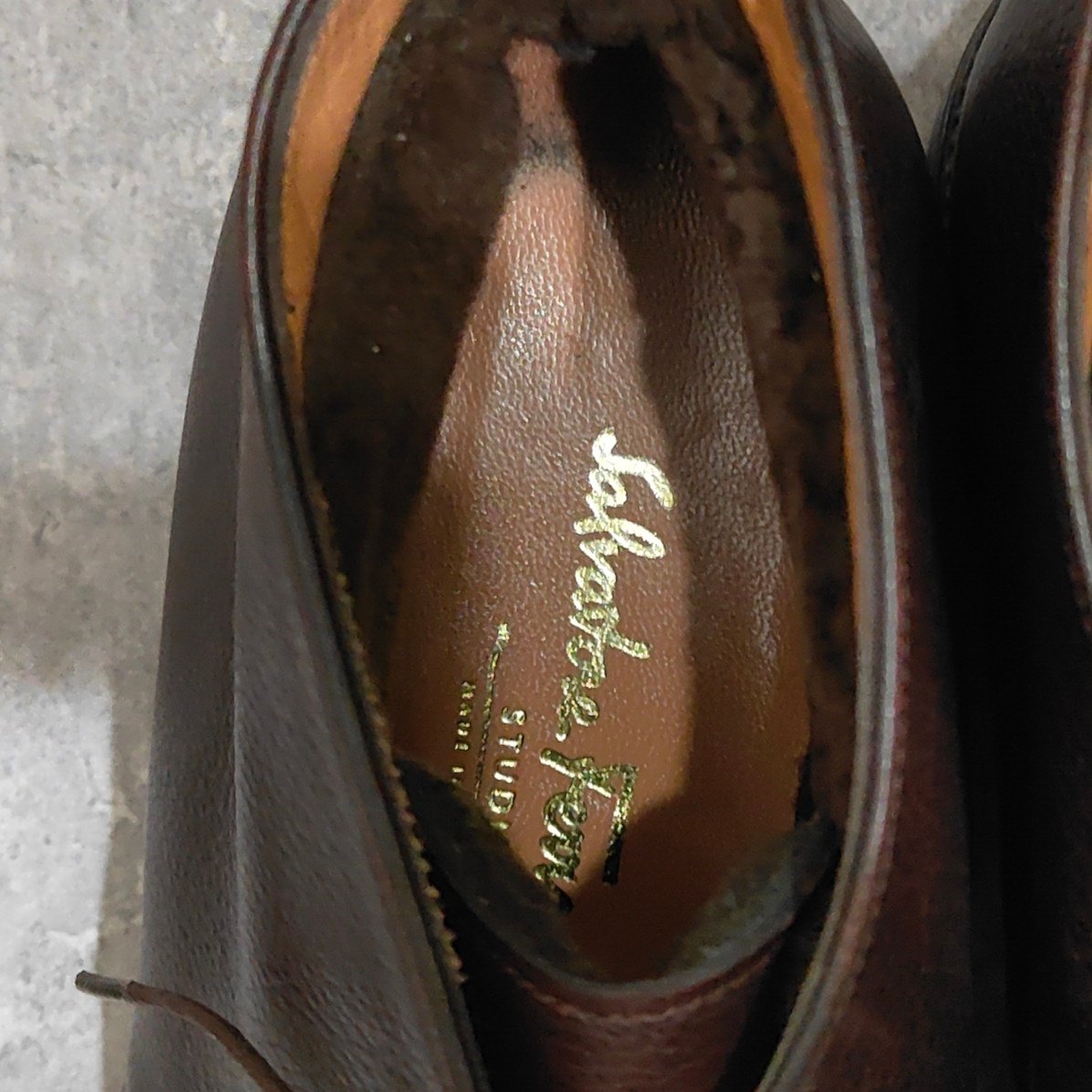 【Salvatore Ferragamo】サルヴァトーレフェラガモ  チャッカブーツ グレインレザー ブラウン サイズUK8.5EE