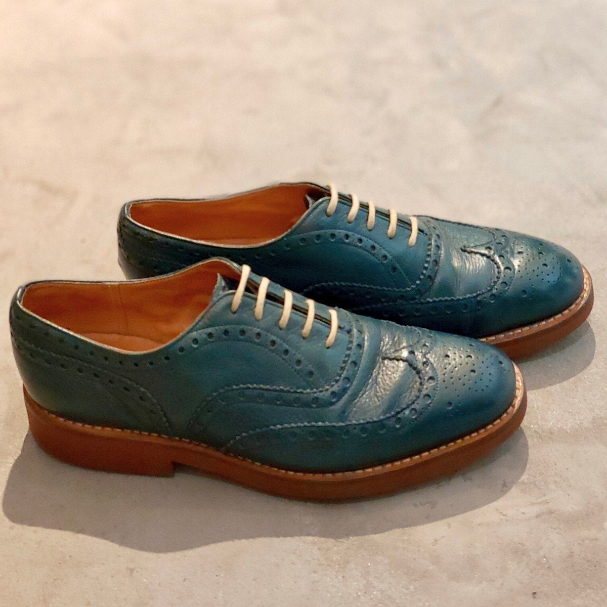 希少 美品【Church´s】チャーチ ダウントン シカ革 ターコイズ サイズUK70H 81ラスト