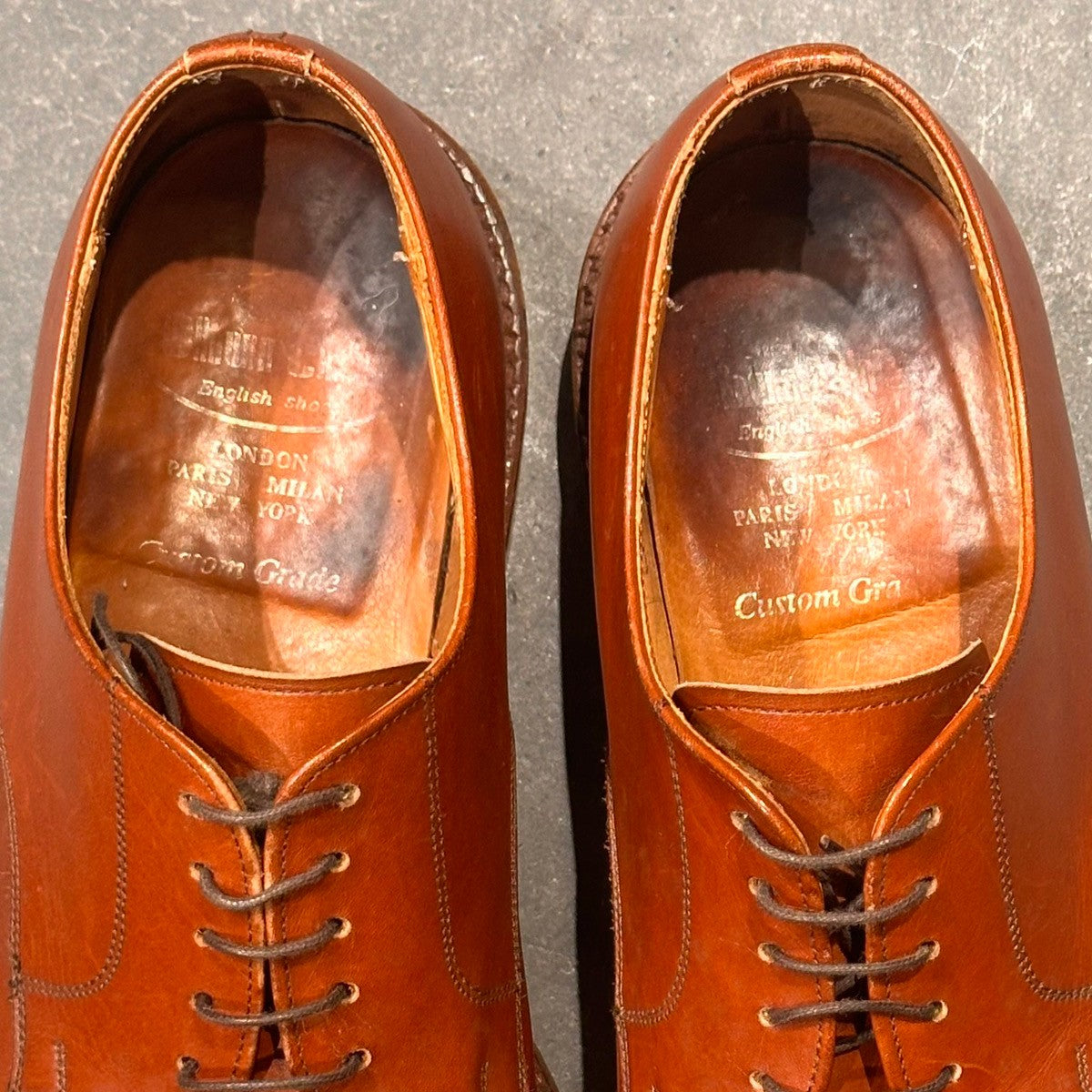 【church's】チャーチ DARTMOOR スプリットトゥ カーフ ブラウン サイズUK65G
