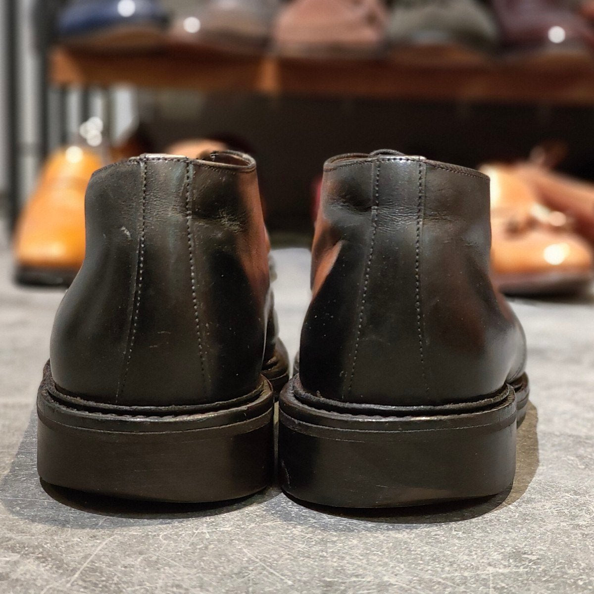 Tricker's】トリッカーズ ショートブーツ Uチップ カーフ ブラック