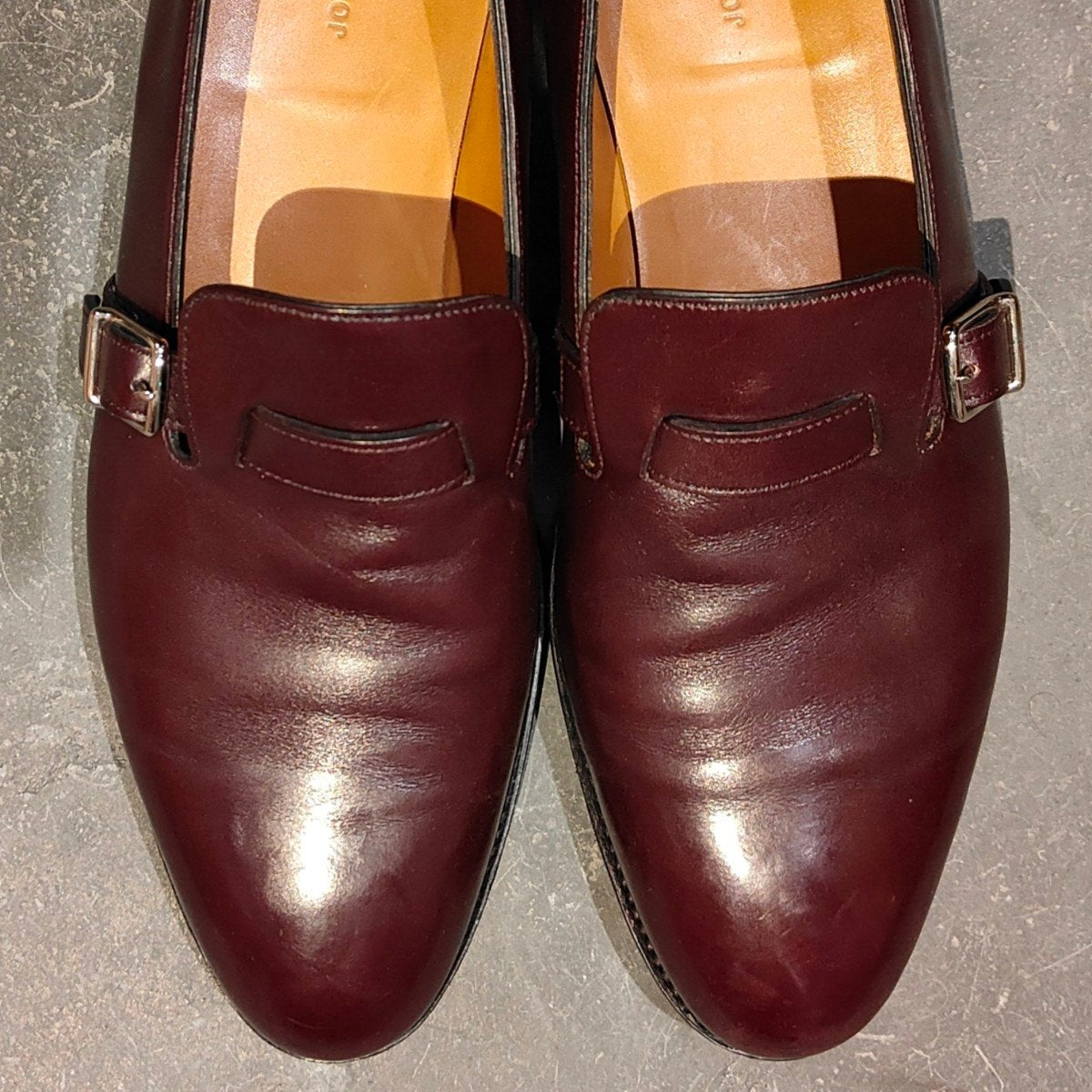使用数回【JOHN LOBB】ジョンロブ デラーノ2  プレステージライン シングルモンク  ローファー カーフ バーガンディ サイズ UK8E 8695ラスト 参考定価￥352,000-