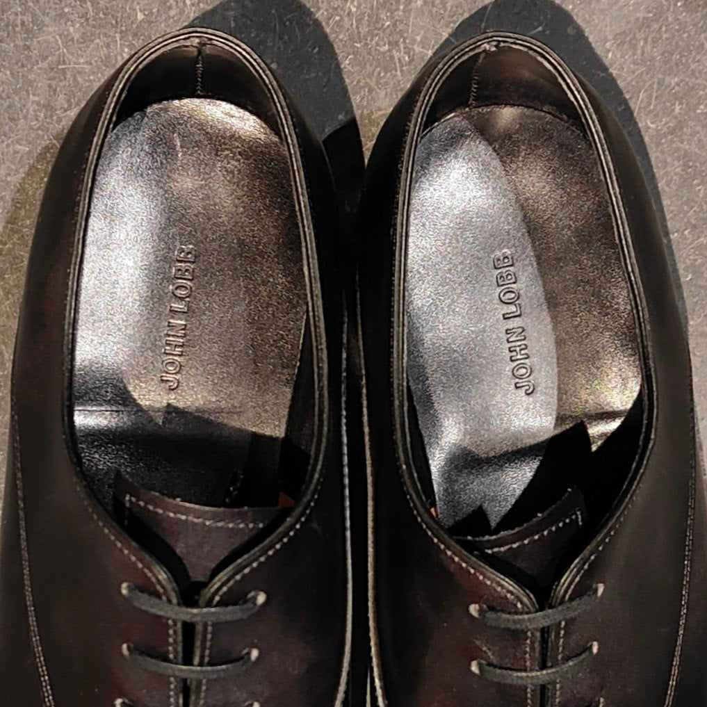 使用数回【JOHN LOBB】ジョンロブ プレスレージラウン ベケット ホールカット ミュージアムカーフ ブラック サイズUK5D 8000ラスト 参考定価￥365,200-