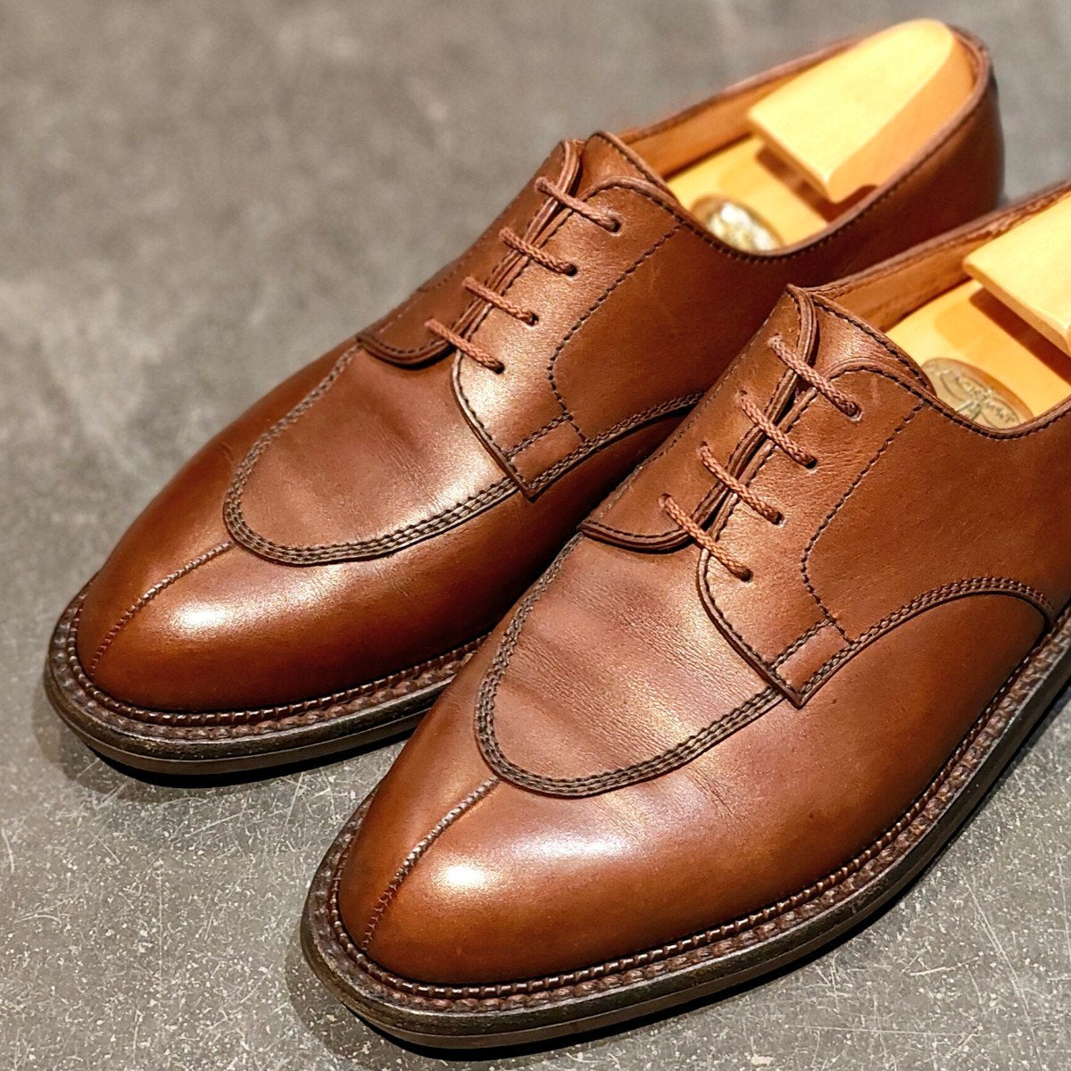希少 【J.M.WESTON】ジェイエムウエストン 696 スプリットトゥダービー Uチップ ロシアンカーフ タンブラウン サイズ UK8Ｄ 22ラスト
