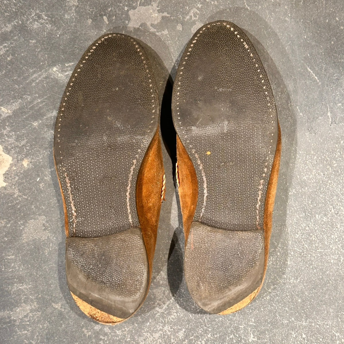 【CROCKETT&JONES】クロケット＆ジョーンズ モデル名不明 タッセルローファー 編み込み スエード ブラウン サイズUK8E