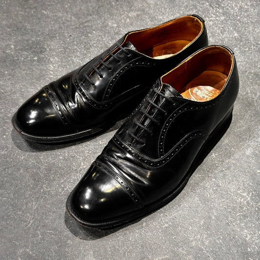 希少【Church's】チャーチ パンチドキャップトゥ WYE 3都市 ブックバインダーカーフ ブラック サイズUK75F 37ラスト