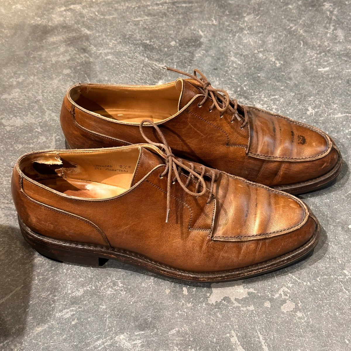 【CROCKETT&JONES】クロケット&ジョーンズ モールトン Uチップ カーフ ブラウン サイズUK8.5E