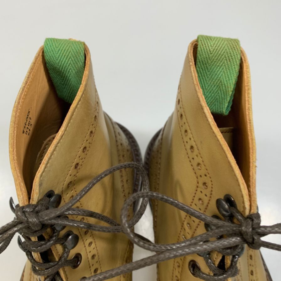 【Tricker`s】トリッカーズ レースアップブーツ モールトン メダリオン ベージュ メンズ サイズ6.5 MALTON
