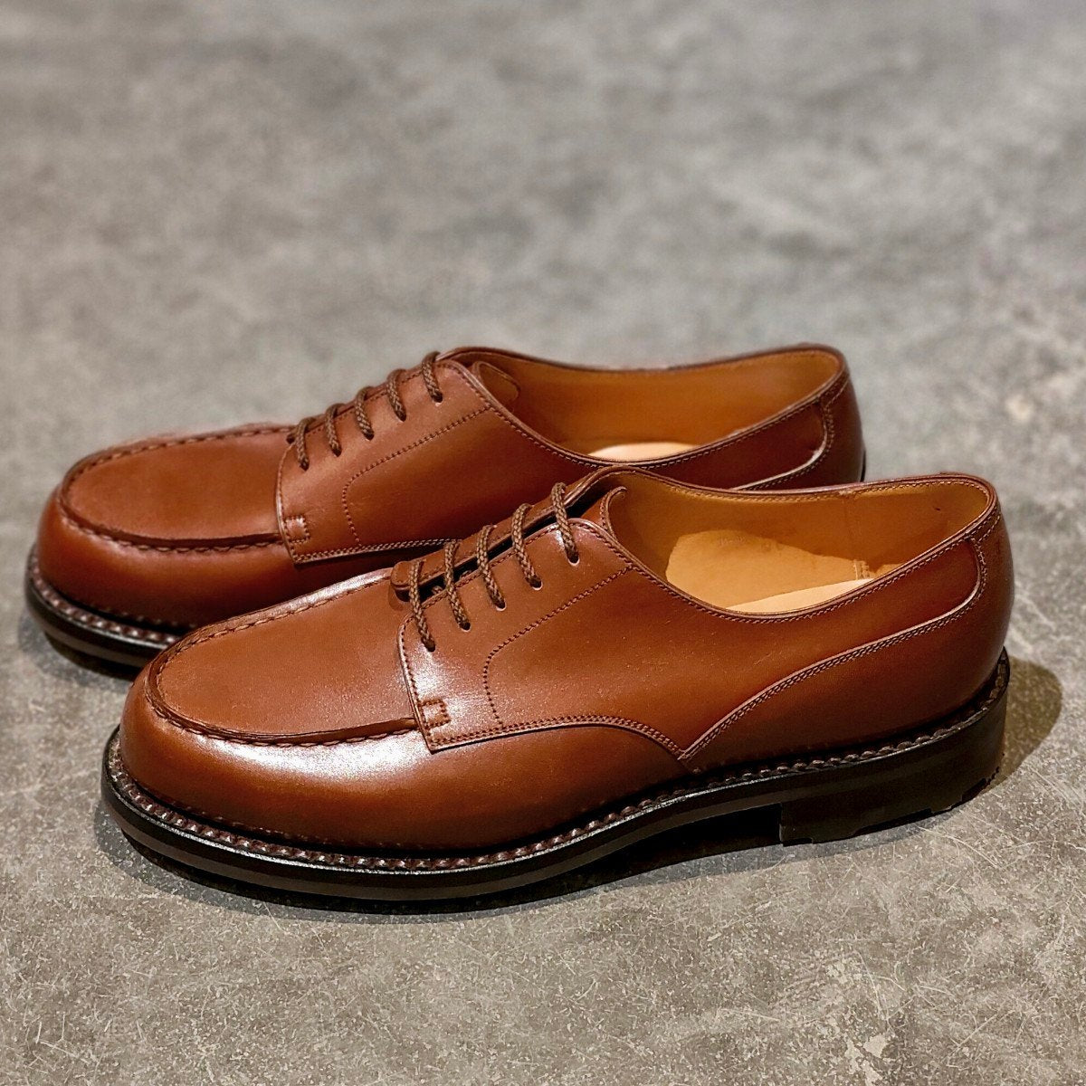 試着程度 【J.M.WESTON】ジェイエムウエストン 641 ゴルフ Uチップ ボックスカーフ タンブラウン サイズ UK5.5C 31ラスト 参考定価￥176,000-