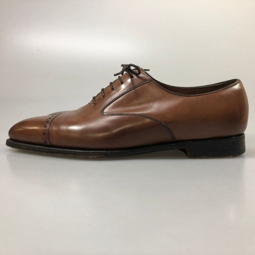 【EDWARD GREEN】エドワードグリーン レザーシューズ パンチドキャップトゥ ハイス メンズ ブラウン サイズUK8.5D 808ラスト HYTHE