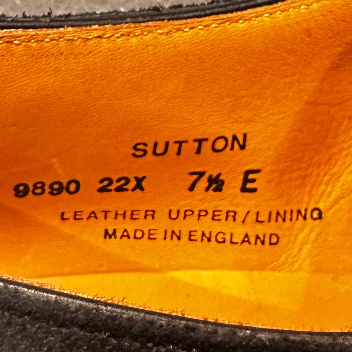 未使用品【CROCKETT&JONES】クロケット＆ジョーンズ SUTTON プレーントゥ スエード ブラック サイズUK7.5E 348ラスト