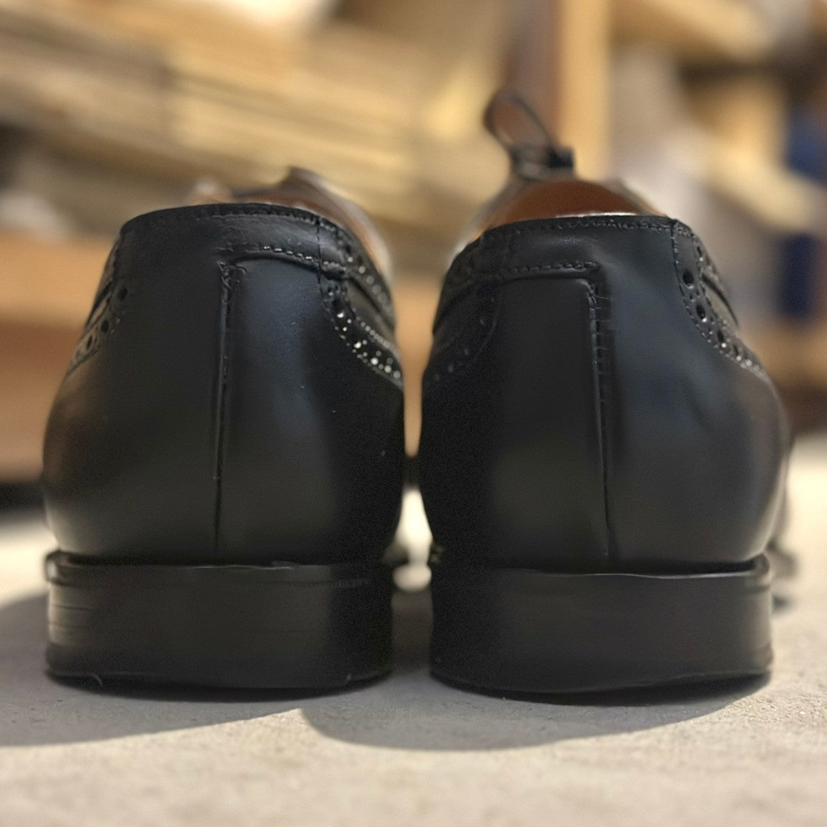 美品【Lloyd Footwear】ロイドフットウェア  セミブローグ BATTERSEA カーフ ブラック サイズ7.5