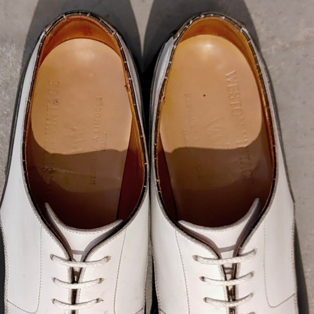 【J.M.WESTON】ジェイエムウエストン ウエストンヴィンテージ 641 ゴルフ Uチップ ボックスカーフ ブラックホワイト サイズ UK8C 31ラスト