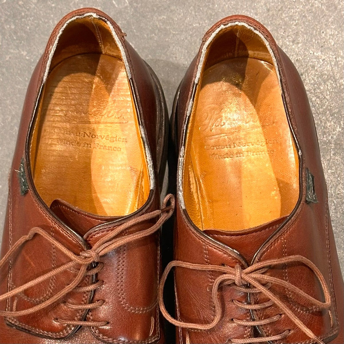 【PARABOOT】パラブーツ 6076 プレーントゥ カーフ ブラウン サイズUK7.5