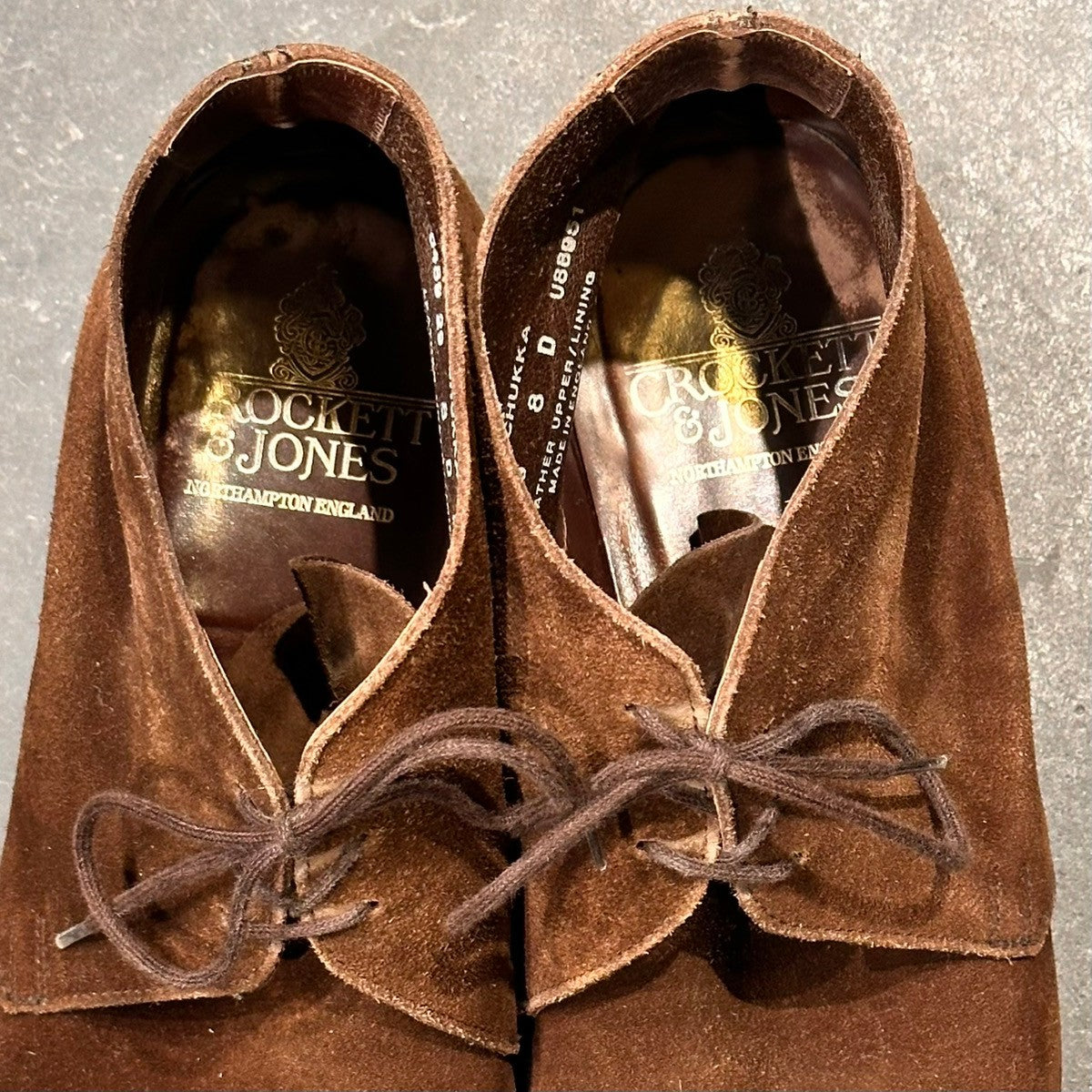 【CROCKETT&JONES】クロケット＆ジョーンズ チャッカ チャッカブーツ アンラインド スエード ブラウン サイズUK8D