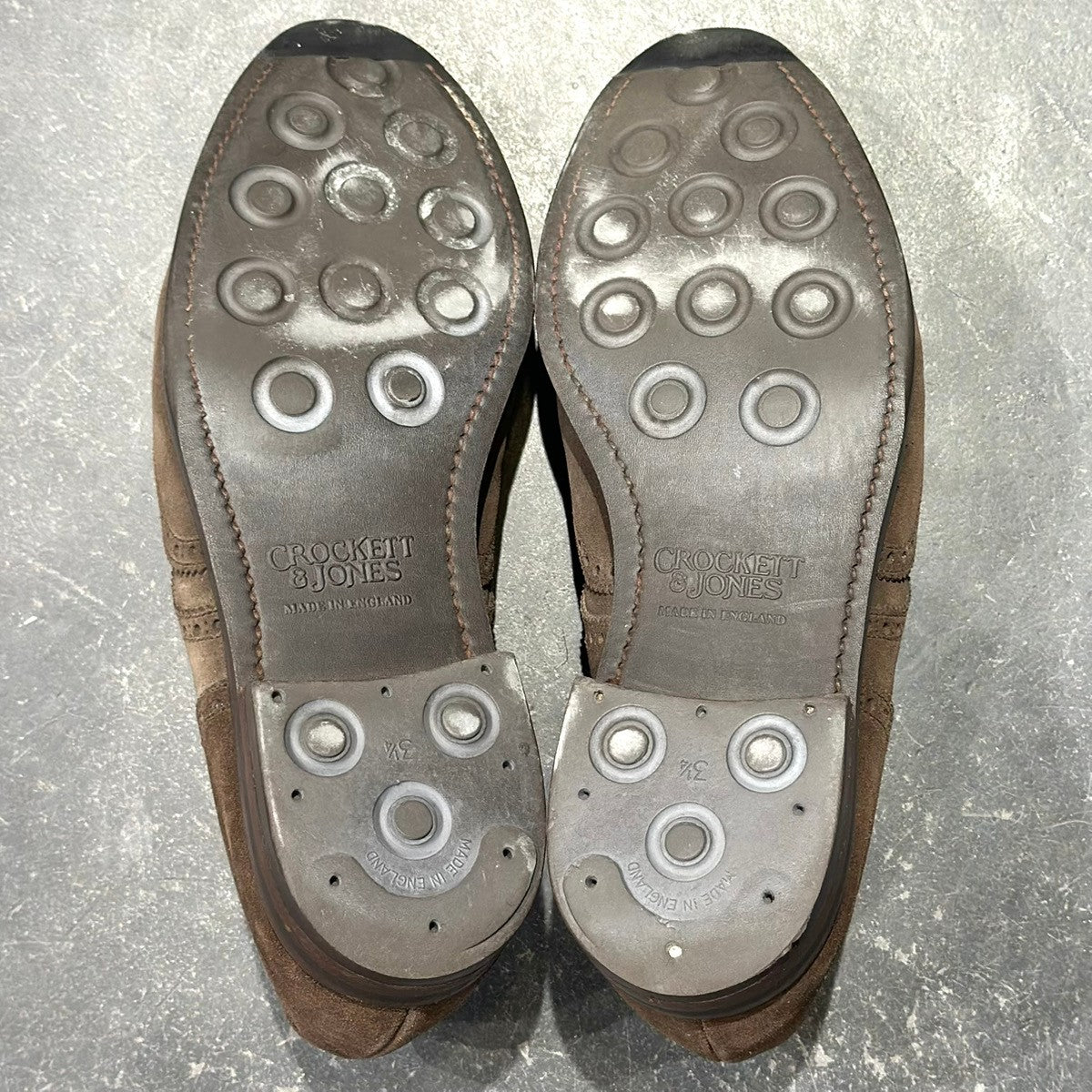 【Crockett & Jones】クロケット&ジョーンズ カーディガン ウイングチップ スエード ブラウン サイズ8E 335ラスト