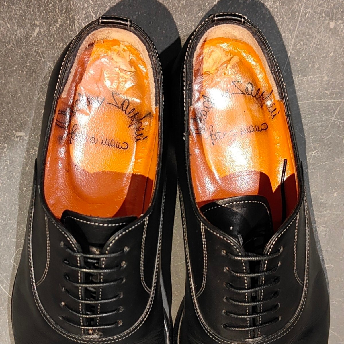 【Santoni】サントーニ 9096 ストレートチップ カーフ ブラック サイズUK6.5