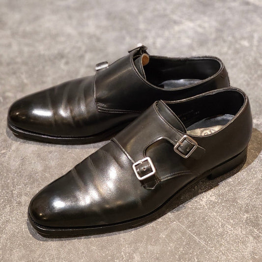【CROCKETT&JONES】クロケット&ジョーンズ セイモア ダブルモンク カーフ ブラック サイズUK6.5D  337ラスト