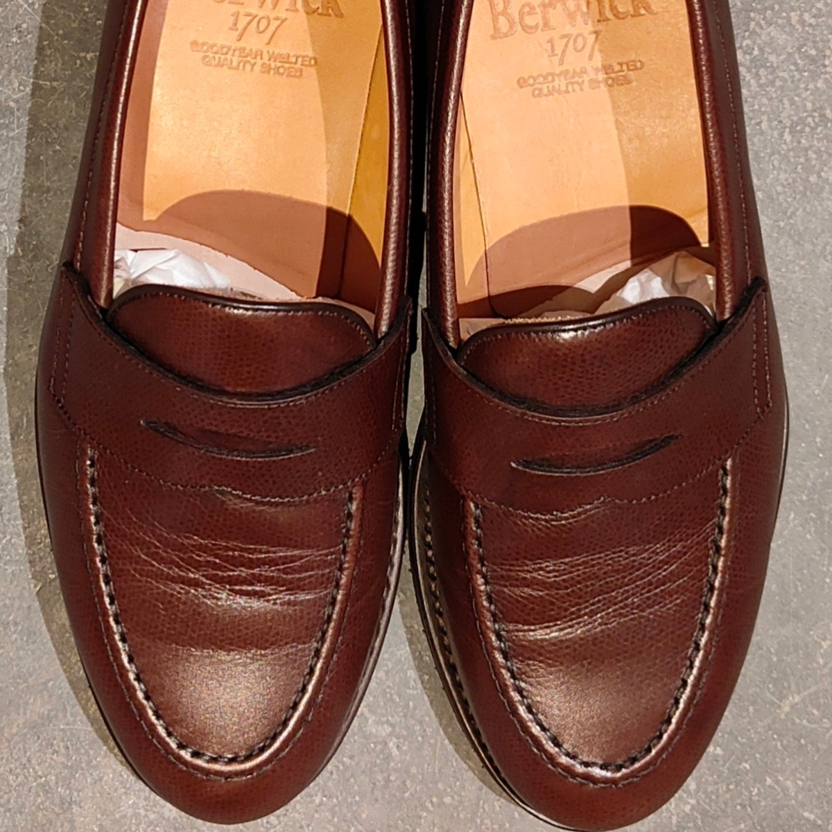 使用数回【Berwick】バーウィック 5260 ローファー グレインレザー ブラウン サイズUK5