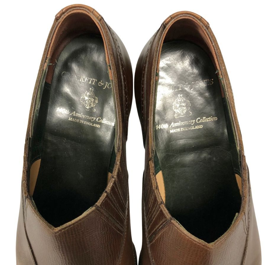 【CROCKETT&JONES】クロケットジョーンズ マギー 140周年記念モデル サイドエラスレィック グレインレザーカーフコンビ ブラウン サイズUK7.5E 140ラスト