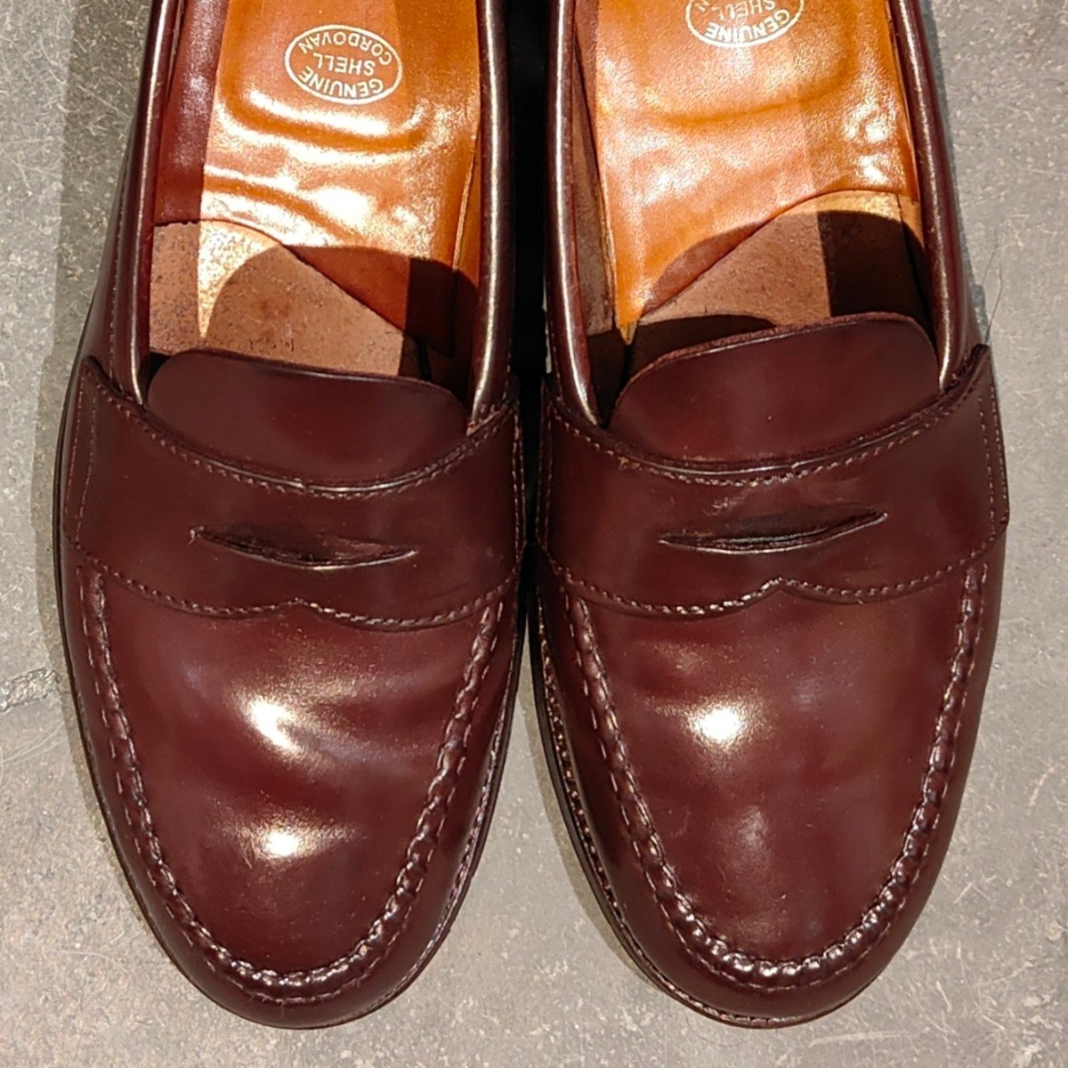 希少 美品【ALDEN】オールデン ブルックスブラザーズ 06613 ペニーローファ コードバン ダークバーガンディ サイズUS7E バンラスト