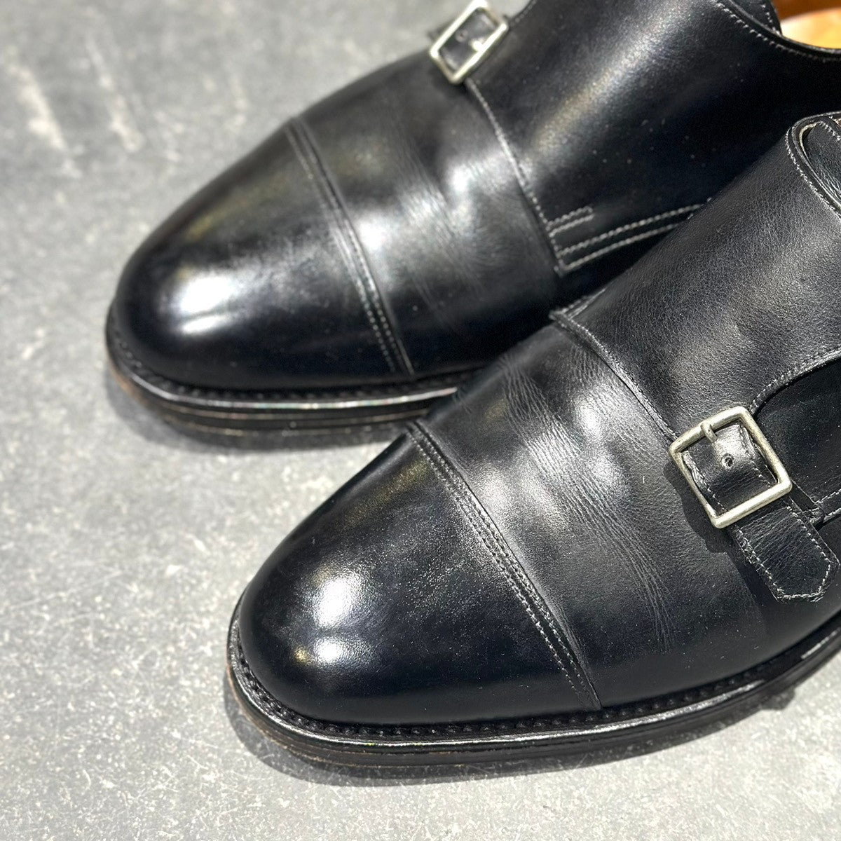 美品【JOHN LOBB】ジョンロブ ウィリアム ダブルモンク ブラック カーフ サイズ8 9795ラスト