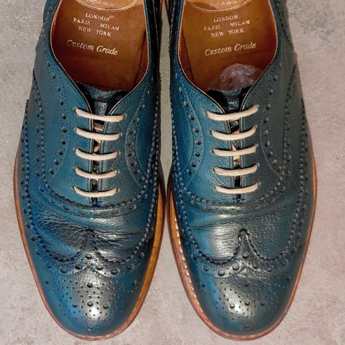 希少 美品【Church´s】チャーチ ダウントン シカ革 ターコイズ サイズUK70H 81ラスト