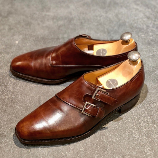 美品【JOHN LOBB】ジョンロブ チャペル ダブルモンク ミュージアムカーフ ダークブラウン サイズUK6.5E 8000ラスト