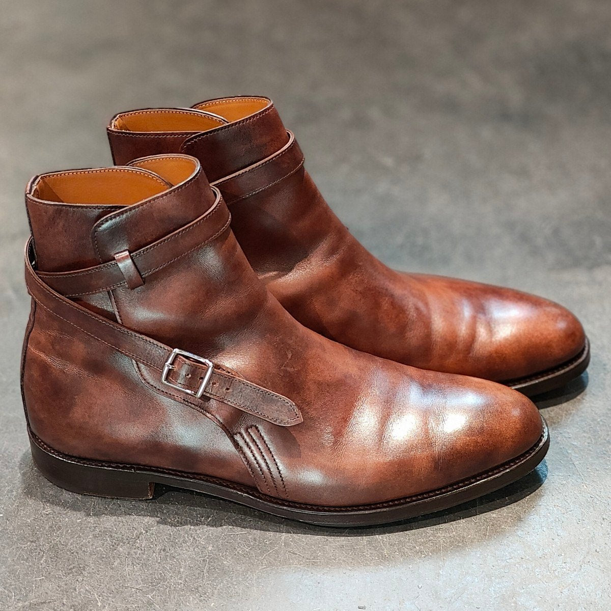 極美品 【JOHN LOBB】ジョンロブ アボット ジョッパーブーツ ミュージアムカーフ ブラウン サイズ UK7.5E 8695ラスト 定価￥375,100-