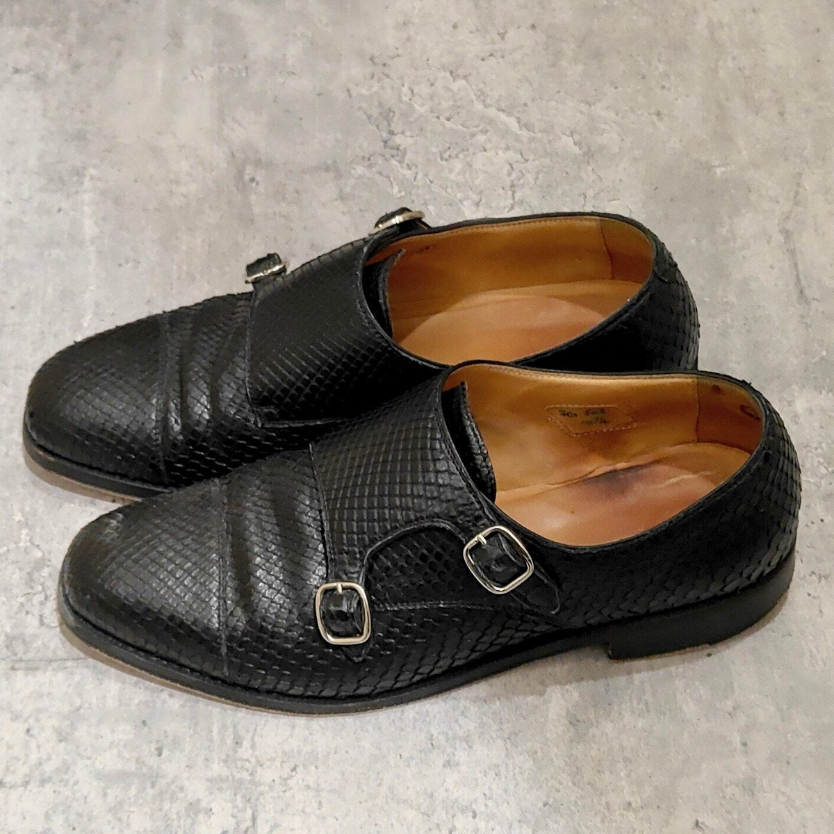 【F.lli Giacometti】フラテッリジャコメッティ FG502 ビジネスシューズ パイソン ブラック（黒） サイズ 40.5 ラスト