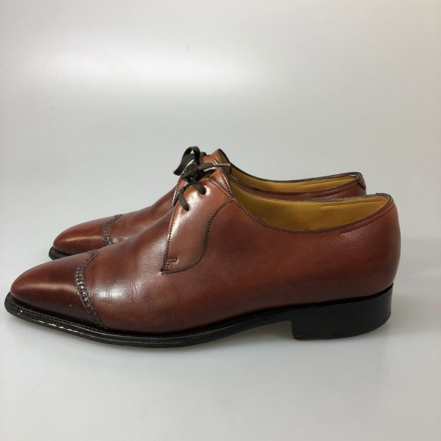 【JOHN LOBB】ジョンロブ 2002イヤーモデル Vフロント スキンステッチ カーフ ブラウン サイズUK7E メンズ