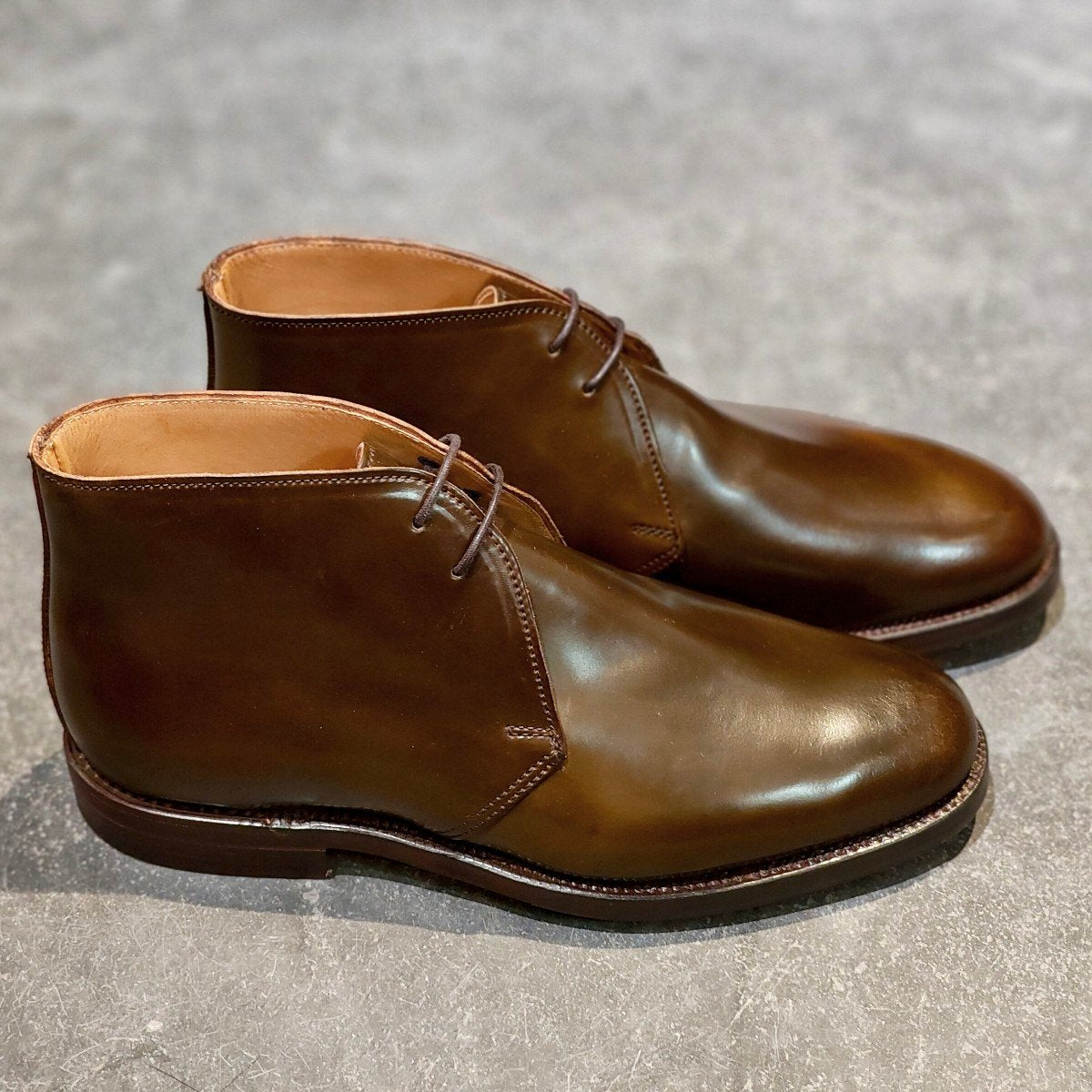 希少 新品未使用【CROCKETT&JONES】クロケット&ジョーンズ チャートシー チャッカブーツ コードバン ダークブラウン サイズUK7E 224ラスト