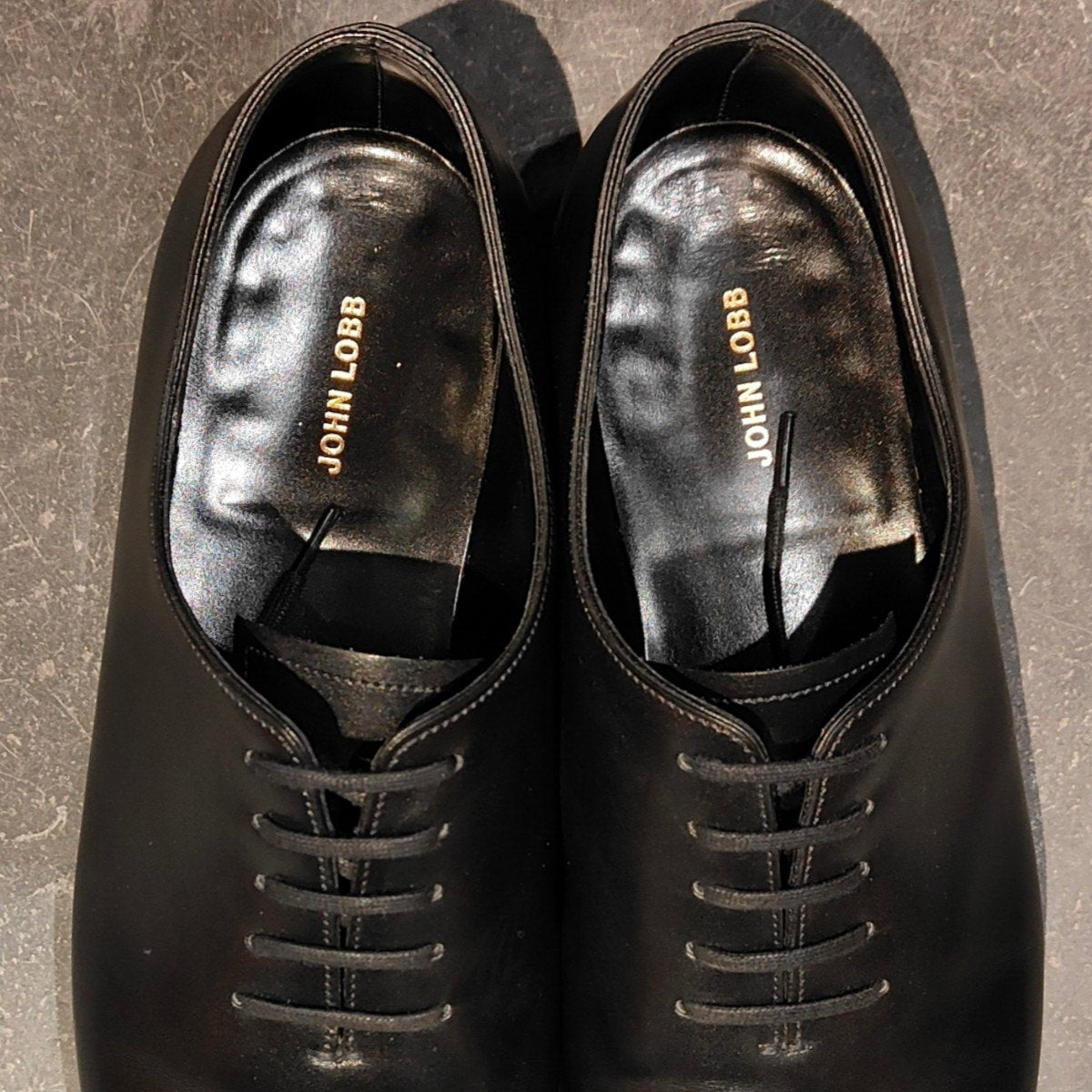 使用数回【JOHN LOBB】ジョンロブ マールドン プレステージライン ホールカット カーフ ブラック サイズ UK7.5E 8000ラスト 参考定価￥443,300-