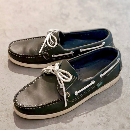 美品【PARABOOT】パラブーツ バース デッキシューズ カーフ ネイビー サイズUK8