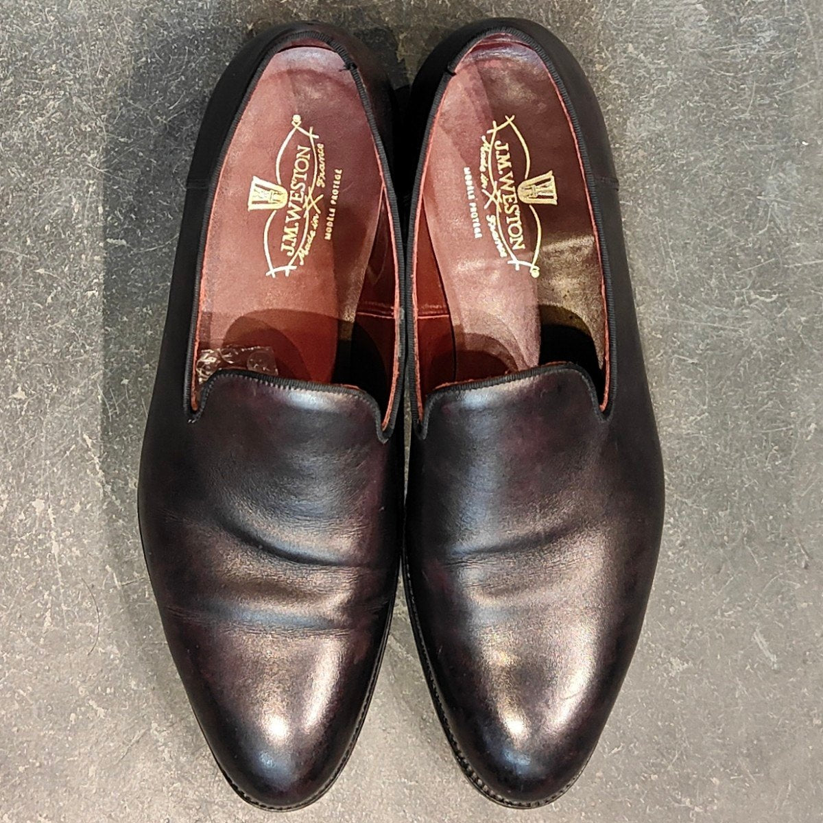 希少 美品【J.M. WESTON】ジェイエムウエストン 345 ウルトラウエストン スリッポン カーフ ブラック サイズ 7D