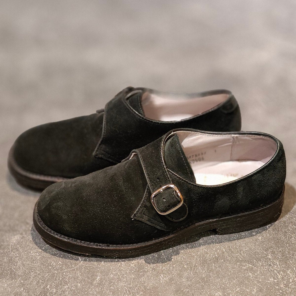 美品【ALDEN】オールデン N0406 ワイルドライフテーラー別注 シングルモンク スエード ブラック サイズ US6D ミリタリーラスト