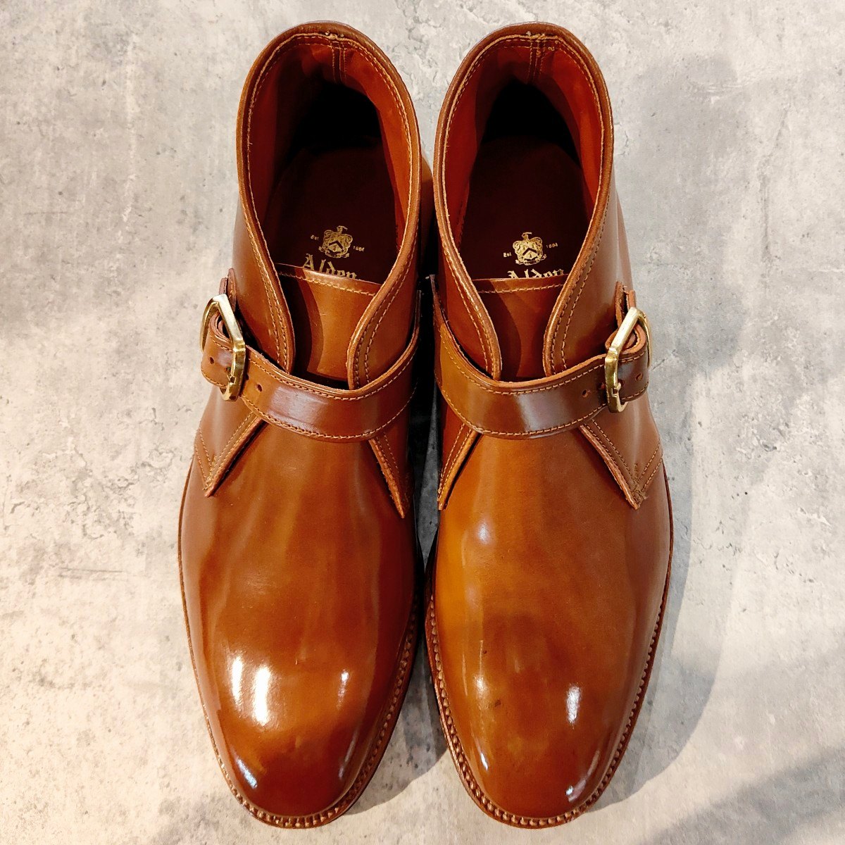 希少 未使用【ALDEN】オールデン D9706 ジョージブーツ シングルモンク チャッカ プレーントゥ コードバン ウイスキー サイズUS11E プラザラスト