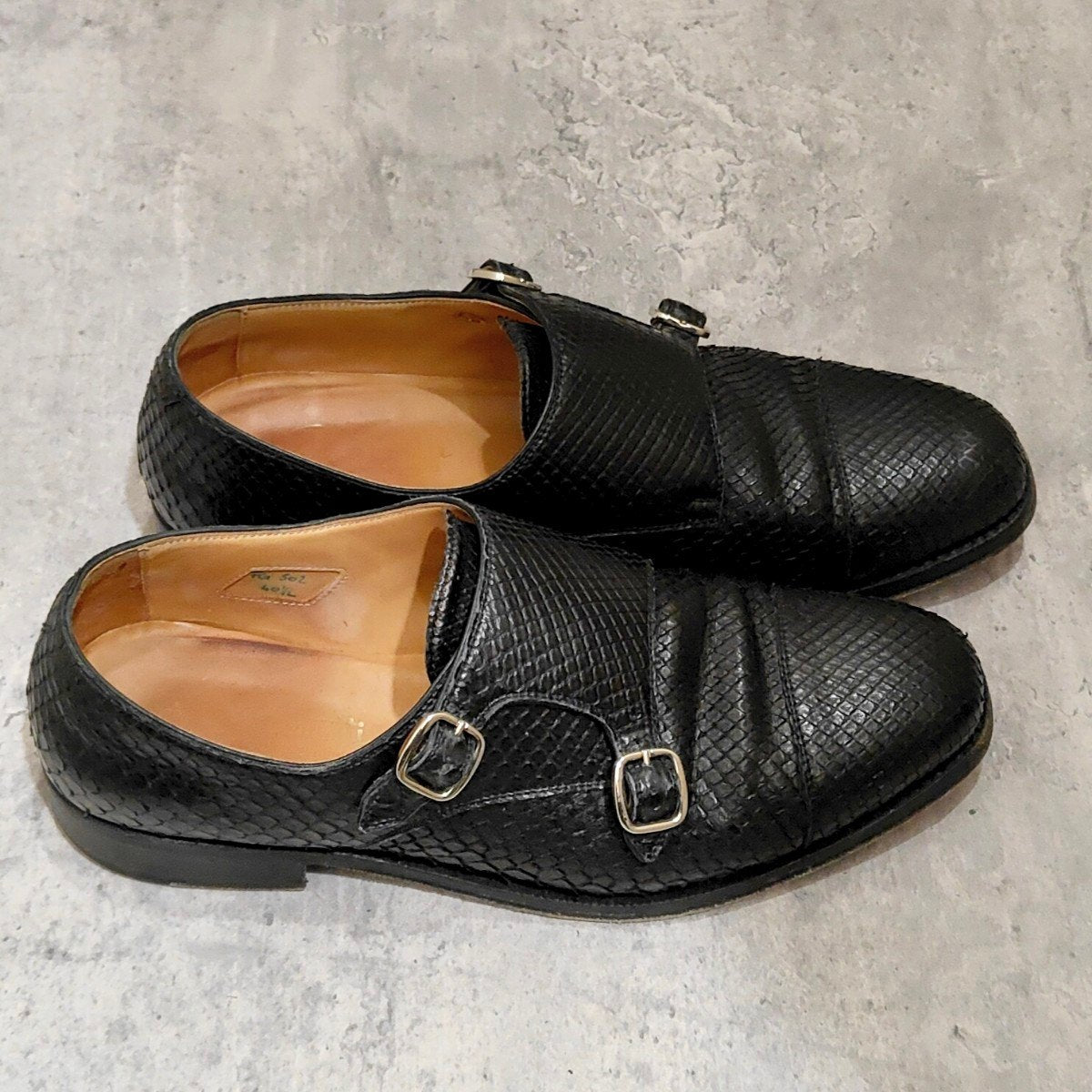 【F.lli Giacometti】フラテッリジャコメッティ FG502 ビジネスシューズ パイソン ブラック（黒） サイズ 40.5 ラスト