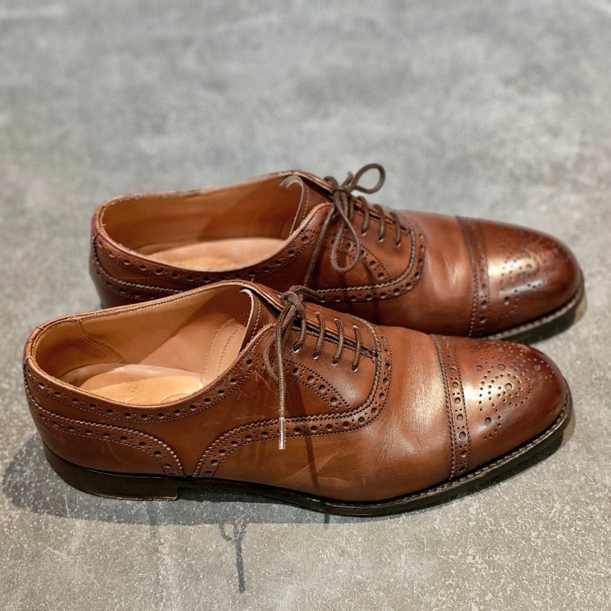 【JOSEPH CHEANEY】ジョセフチーニー ウィルフレッド セミブローグ カーフ ダークブラウン サイズUK7F