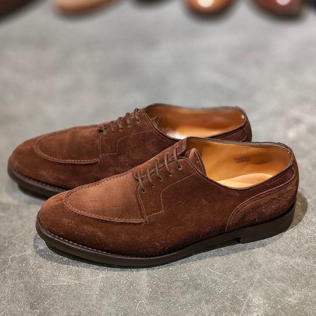 希少 使用数回【JOHN LOBB】ジョンロブ ハーリン Uチップ スエード ブラウン サイズUK7E 8695ラスト