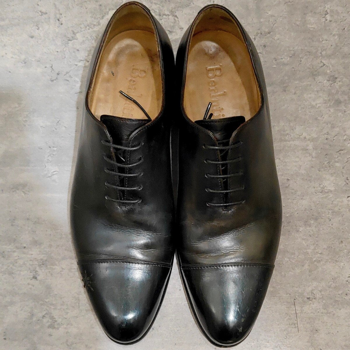 【Berluti】ベルルッティ ストレートチップ ステッチ カーフ グリーンパティーヌ サイズUK6