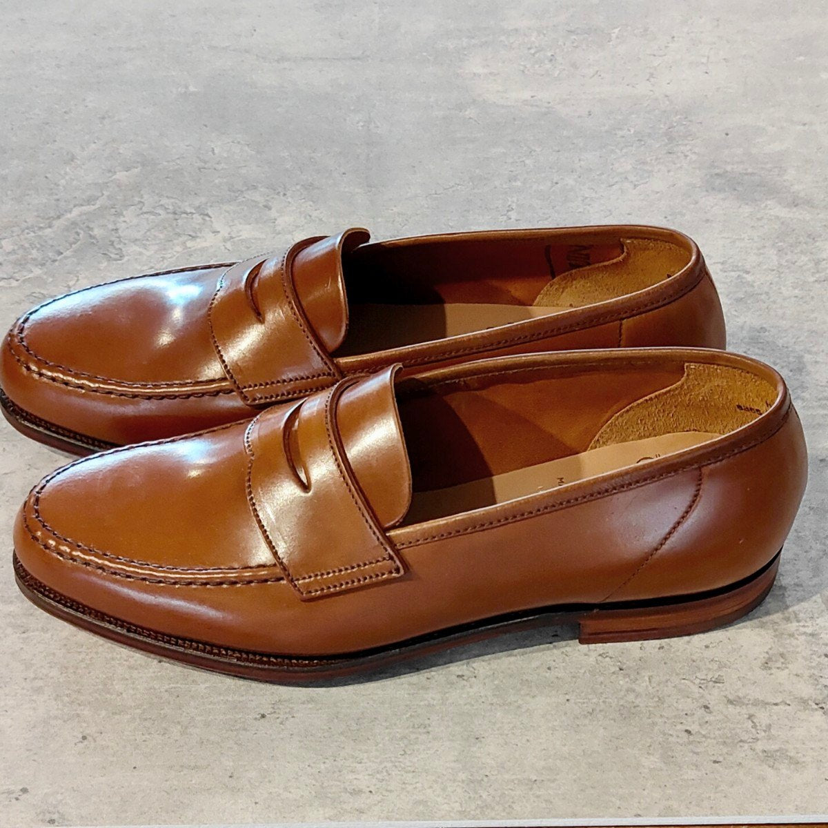 希少 未使用【Crockett&Jones】クロケット&ジョーンズ ユナイテッドアローズ別注 ハーバード コインローファー アンラインド コードバン ウイスキー サイズUK8E 314ラスト