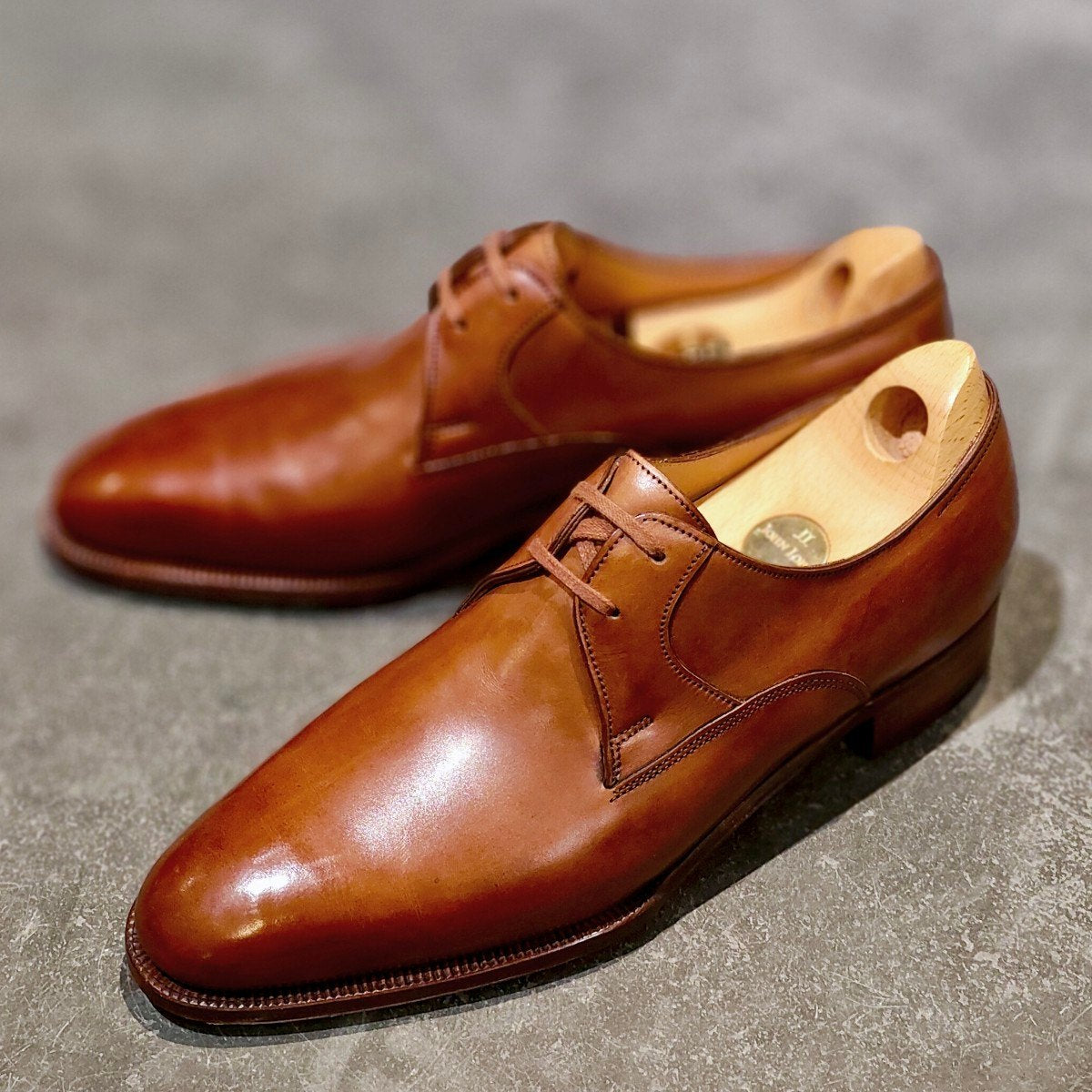 希少 新品未使用【JOHN LOBB】ジョンロブ プレステージライン マーストン Vフロント2アイレット ブラウン サイズ UK7D 7000ラスト