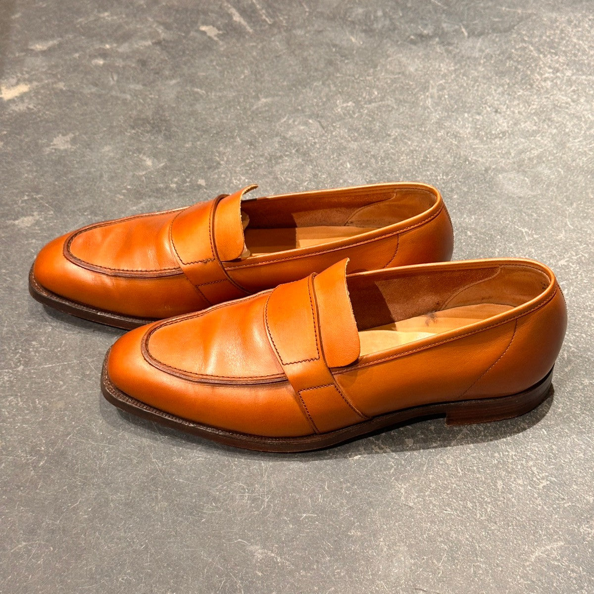 【GEORGE CLEVERLEY】ジョージクレバリー 48522 ローファー カーフ アンラインド ブラウン サイズUK5.5E