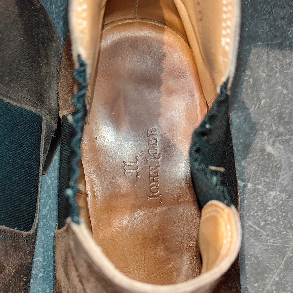 【JOHNLOBB】ジョンロブ チューダー サイドゴアブーツ スエード ブラウン サイズUK6.5E  7000Bラスト