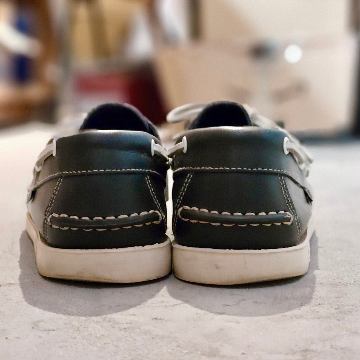 美品【PARABOOT】パラブーツ バース デッキシューズ カーフ ネイビー サイズUK8