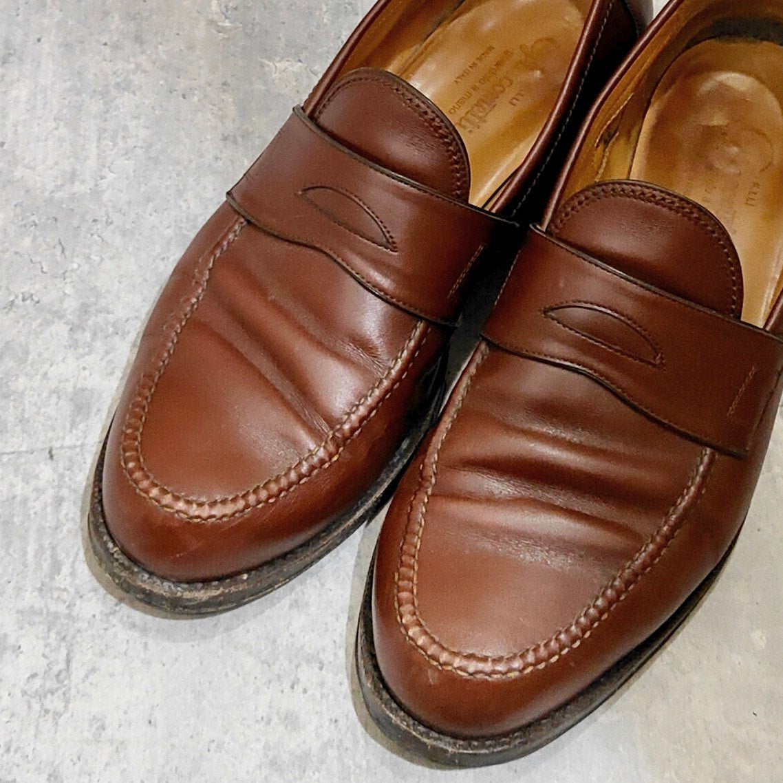 【F.lli Giacometti】フラテッリジャコメッティ FG257 ローファー カーフ ダークブラウン サイズ43