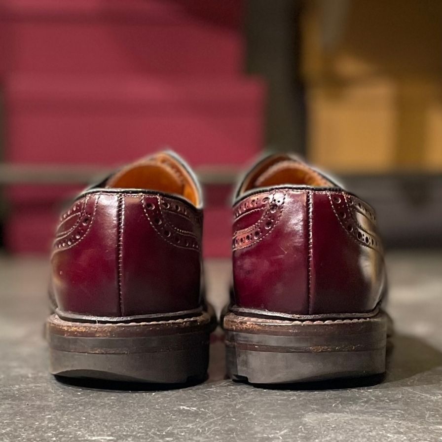 【CROCKETT&JONES】クロケット&ジョーンズ ペンブローク  フルブローグ ガラスレザー バーガンディ サイズ UK6E