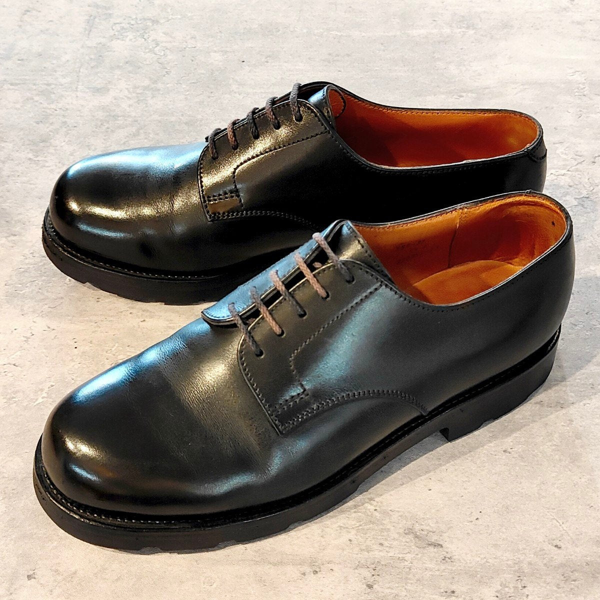 希少 美品【J.M.WESTON】ジェイエムウエストン 旧ロゴ 555 プレーントゥ カーフ ブラック サイズUK6.5E 31ラスト