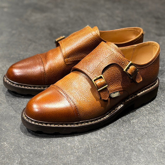 【Paraboot】パラブーツ レザーシューズ ウィリアム  ダブルモンク グレインレザー ブラウン  サイズ UK7.5