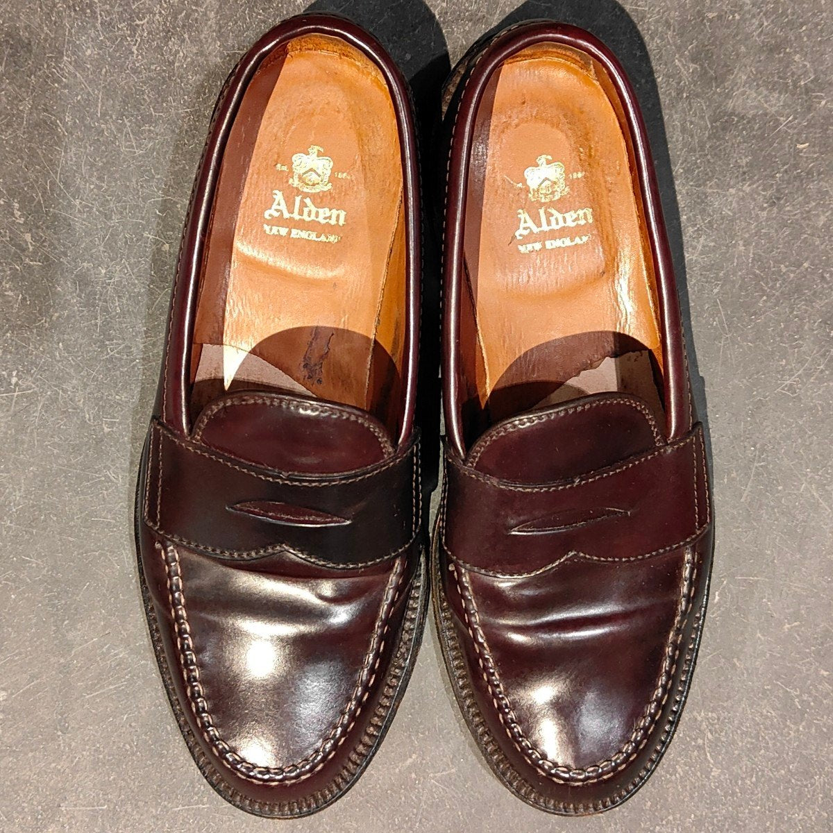 【ALDEN】オールデン 986 ペニーローファ コードバン ダークバーガンディ サイズUS6D バンラスト